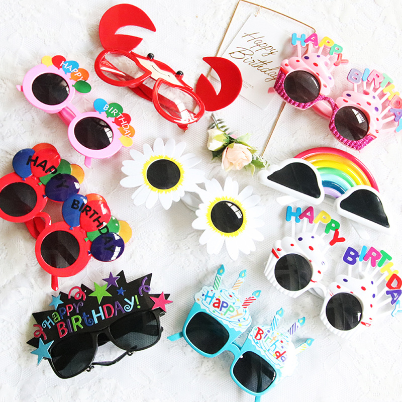 Birthday Glasses Douyin Online Influencer Same Funny Glasses Children Adult Happy Birthday Party Supplies Glasses Wholesale