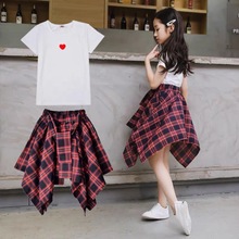 女童夏装2020新款套装韩版中大童装时髦洋气短袖儿童裙子两件套潮