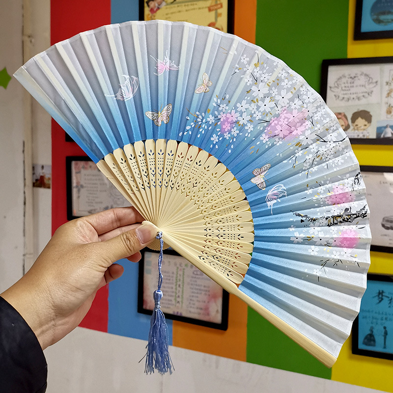 Folding Fan Bamboo Antique Fan Student Female Chinese Style Small Fan Folding Fan Ancient Style Student Gift Fan