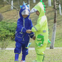 跨境直销儿童雨衣连体男女童小孩宝宝雨衣幼儿园反光防护恐龙雨披