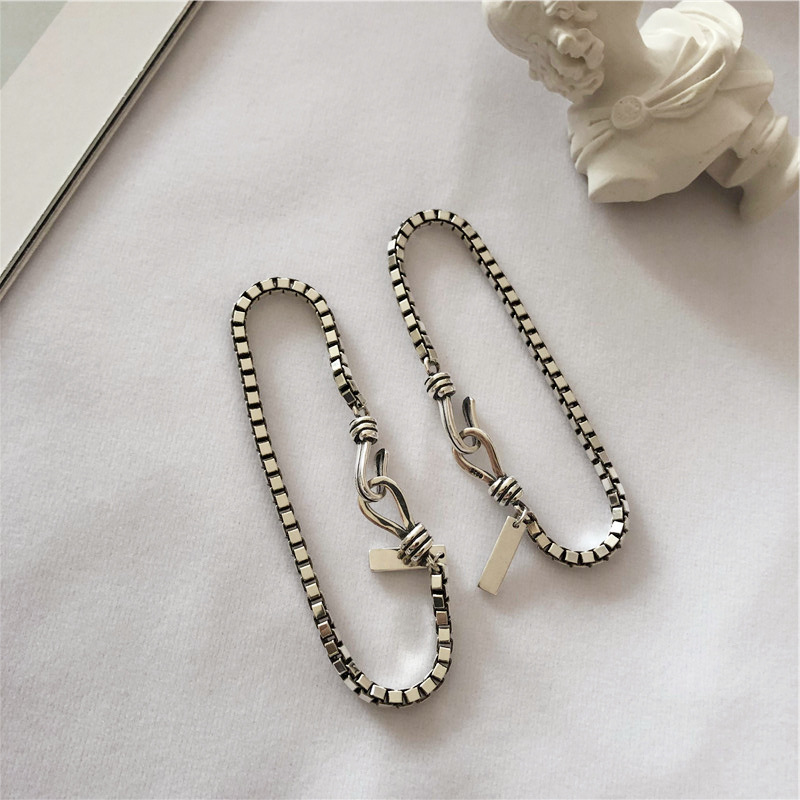 New S925 Sterling Silver Bracelet Female Korean Jewelry Couple Bracelet Birthday Gift South Korea Ornament Stall Bracelet