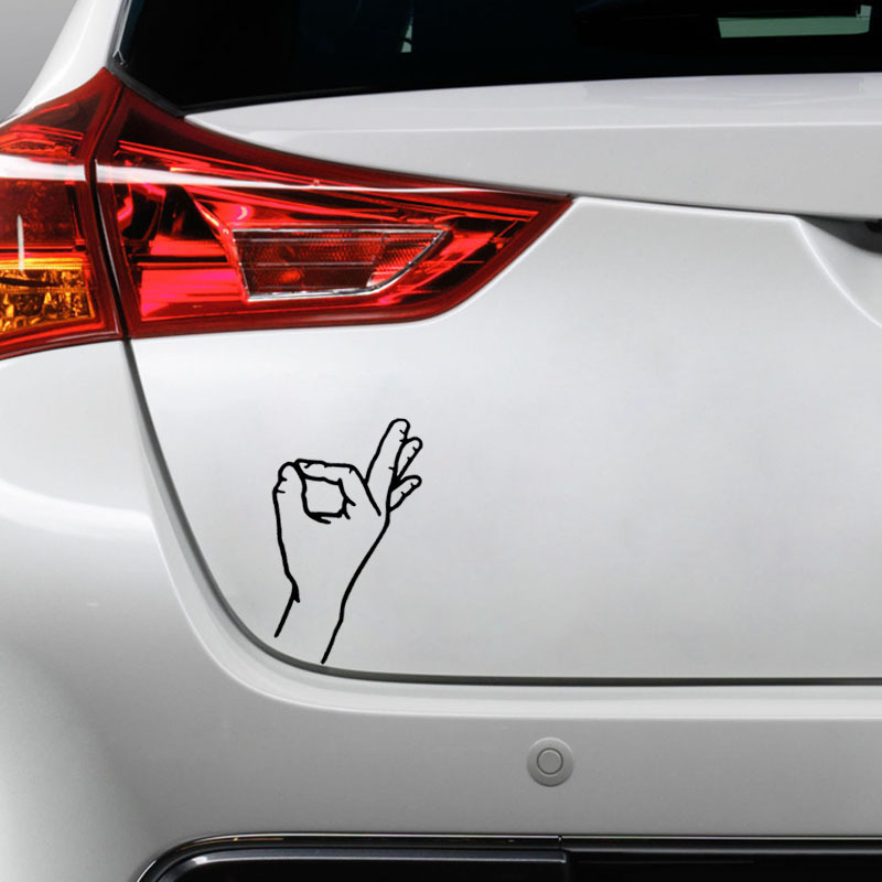 外贸汽车贴纸跨境创意卡通ok手势hand反光贴图车身拉花个性