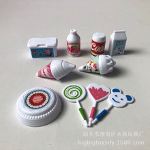 10件套仿真塑料迷你食玩沙盘食物摆件过家家厨房用品套装配件toys