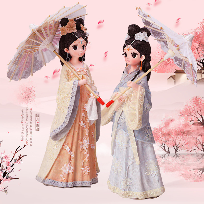 national fashion hanfu umbrella girl girl‘s heart student gift palace style room decoration travel crafts ornaments