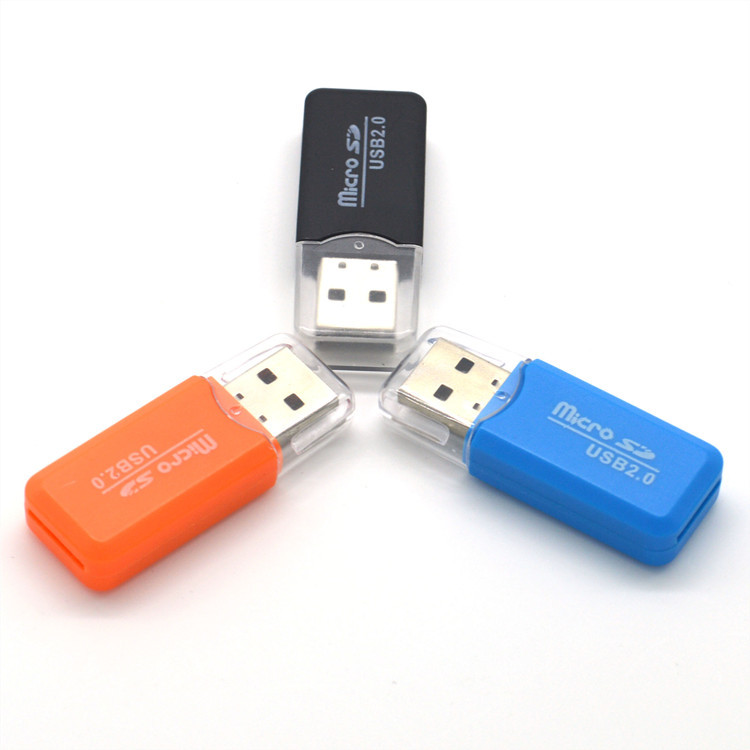 Cross-Border in Stock USB2.0 High-Speed Card Reader Compact MicroSD/T-Flash TF Cool Card Reader Wholesale