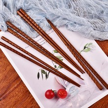 实木筷子日式印尼铁木龟甲筷手工雕刻尖头寿司筷酒店家用木质筷子