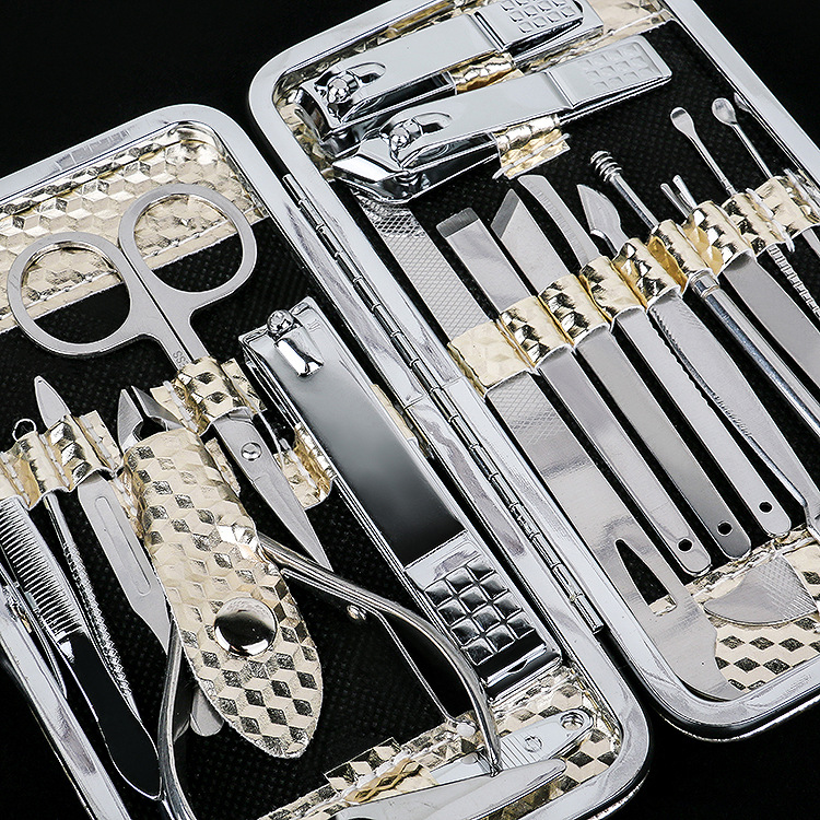 Manicure Set Wholesale Local Gold 19-Piece Set Beauty Manicure Manicure Tools Gift Nail Clippers Nail Clippers Set