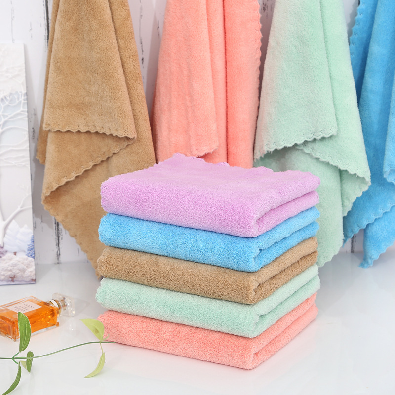 Factory Wholesale Coral Fleece Child Washing Face Small Square Towel Kindergarten Hand Towel Bear Gift Square Small Tower