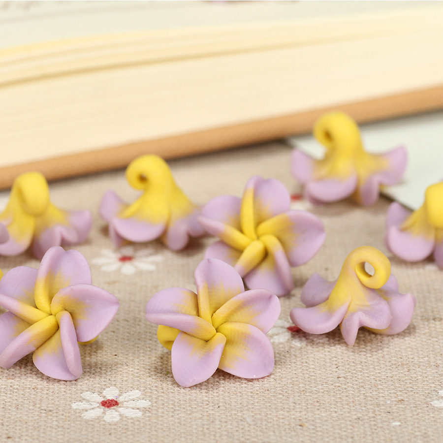 hawaii polymer clay flower small plumeria rubra cute bracelet necklace pendant diy material creative handmade jewelry accessories