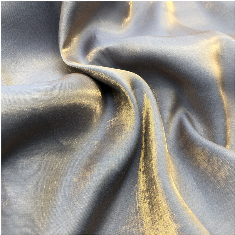 亮光金光棉闪光人鱼姬偏光渐变面料 裙子吊带衬衫布料闪光面料