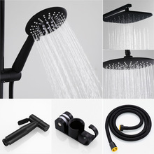 黑色花洒喷头套装家用增压淋浴淋雨加压手持单莲蓬头软管卫浴配件