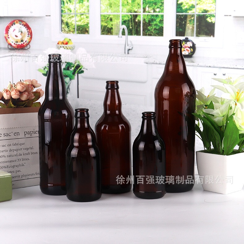 厂家供应330ml棕色玻璃瓶500ml啤酒瓶汽水饮料瓶 茶色小熊瓶现货