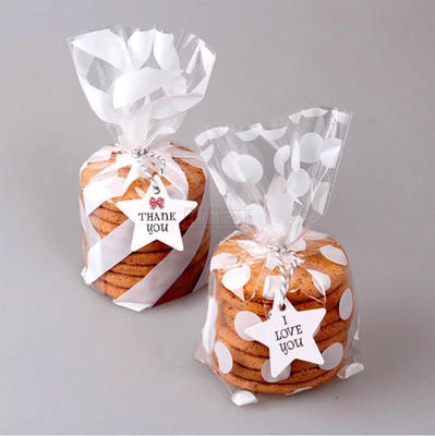 100 Pcs Gold Polka Dot Vertical Flat Bag Baking Biscuit Candy Packaging Bag Skin Care Product Bag Gift Decorative Bag