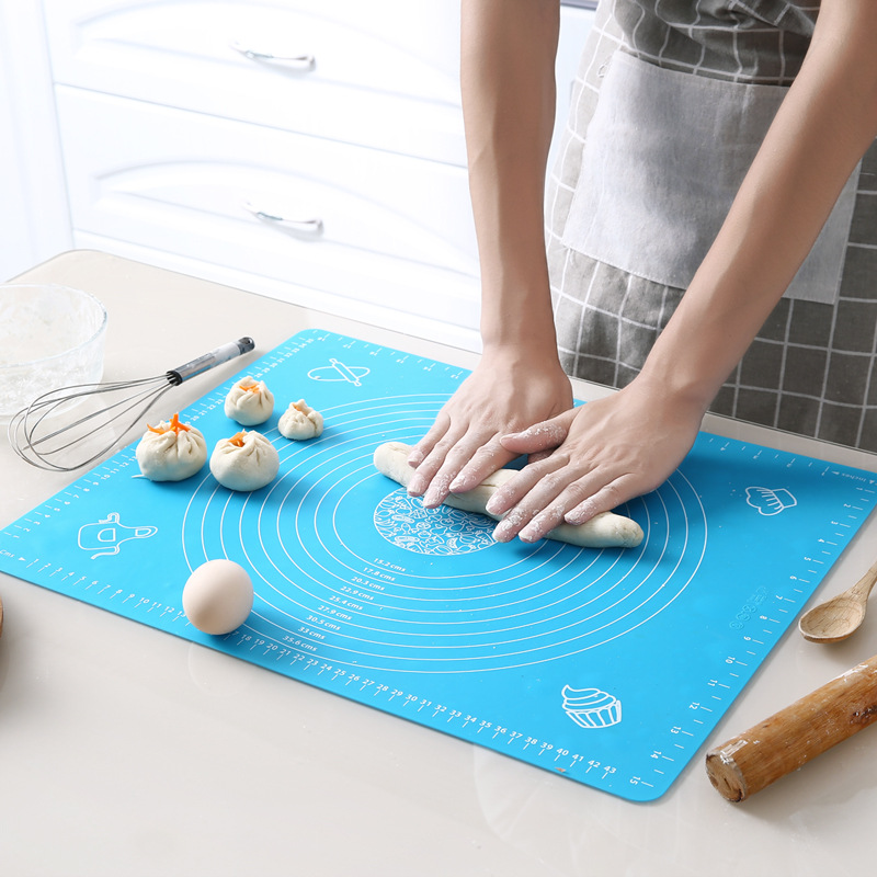 High Temperature Silica Gel Pad Kitchen Large Thickened Non-Slip Coil with Scale Dough Kneading Baking Pan Mat Baking and Noodle Mat