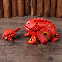 泰国彩色木雕青蛙景区旅游纪念工艺礼品五色发声木蛙创意家居摆件