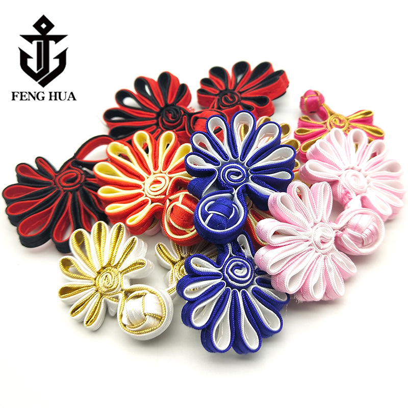 cheongsam colorful chrysanthemum buckle retro han chinese clothing tang suit button chinese cloth cover hand-woven button clothing accessories