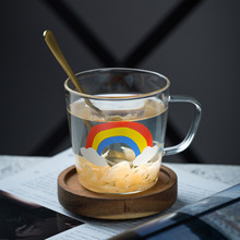 原创设计ins风创意天空果汁杯彩虹热气球牛奶杯小清新可爱咖啡杯