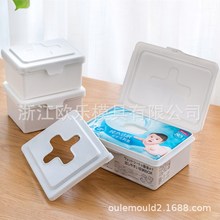 生产带盖防尘湿纸巾盒模具 婴儿湿纸巾盒家用桌面密封盒模具加工