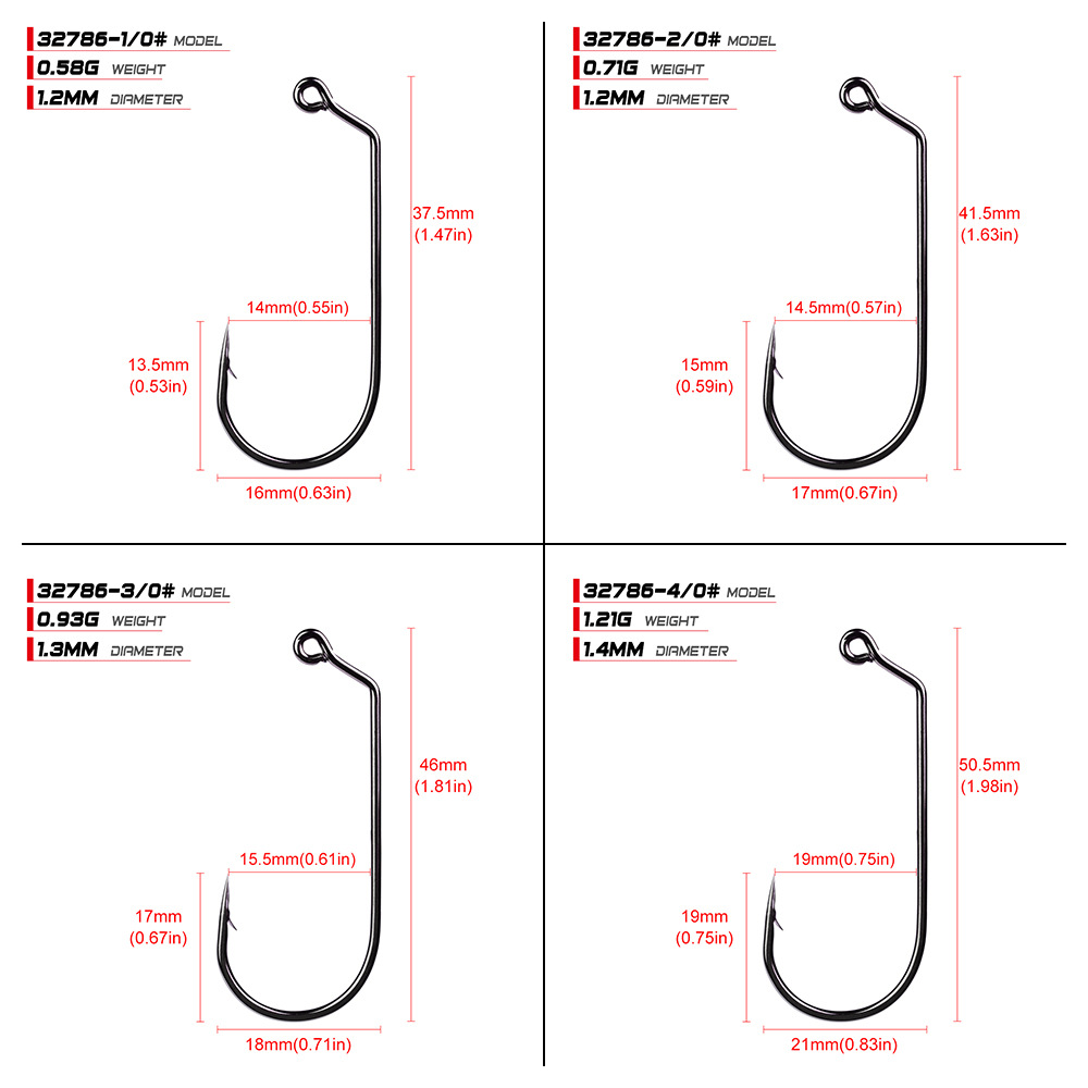 Fishing Gear Wholesale Jig Fishing Hook with Barbed 100 Pcs/Pack Bulk Single Hook Lead Fishing Hook Fishing Gear