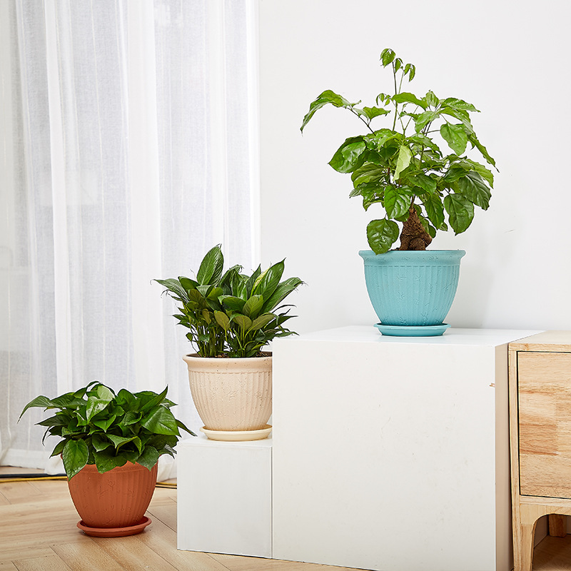 factory direct-sale all-match stall lightweight simple thickened round balcony plastic flower pot