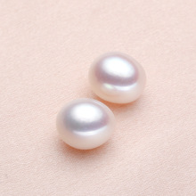 淡水珍珠散珠皮光好裸珠米珠半孔耳环配对珠批发