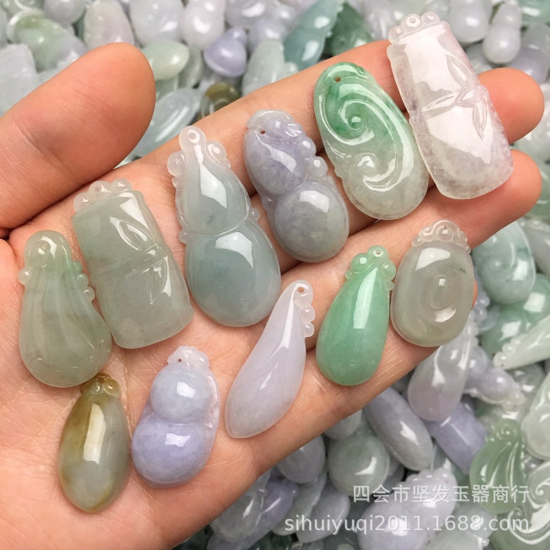 四会批发一手货源花杂件如意葫芦瓜缅甸翡翠玉饰吊坠挂饰玉器a货