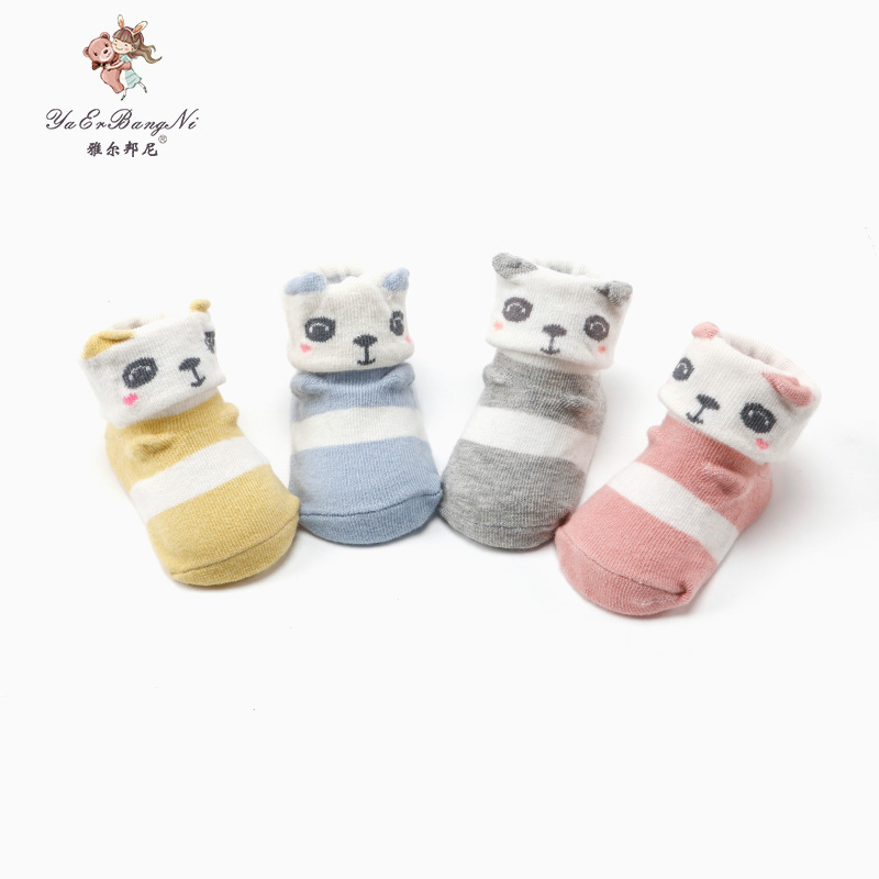 Children's Socks Spring and Autumn Thin Cartoon Loose Mouth Baby's Socks Cotton Flanging Three-Dimensional Babies' Socks 0-6 Months Yarboni