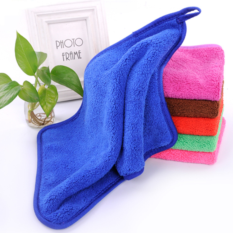 Towel Factory Wholesale Composite 30*40 Covered Coral Fleece 600G Thickened Car Cleaning Towel Double-Sided Fleece Kitchen