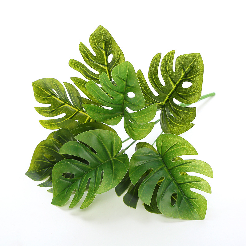 Emulational Greenery Bonsai Wall Decoration Artificial Plant Leaves Background Wall Flower Arrangement Materials Scindapsus Aureus Leaves Monstera