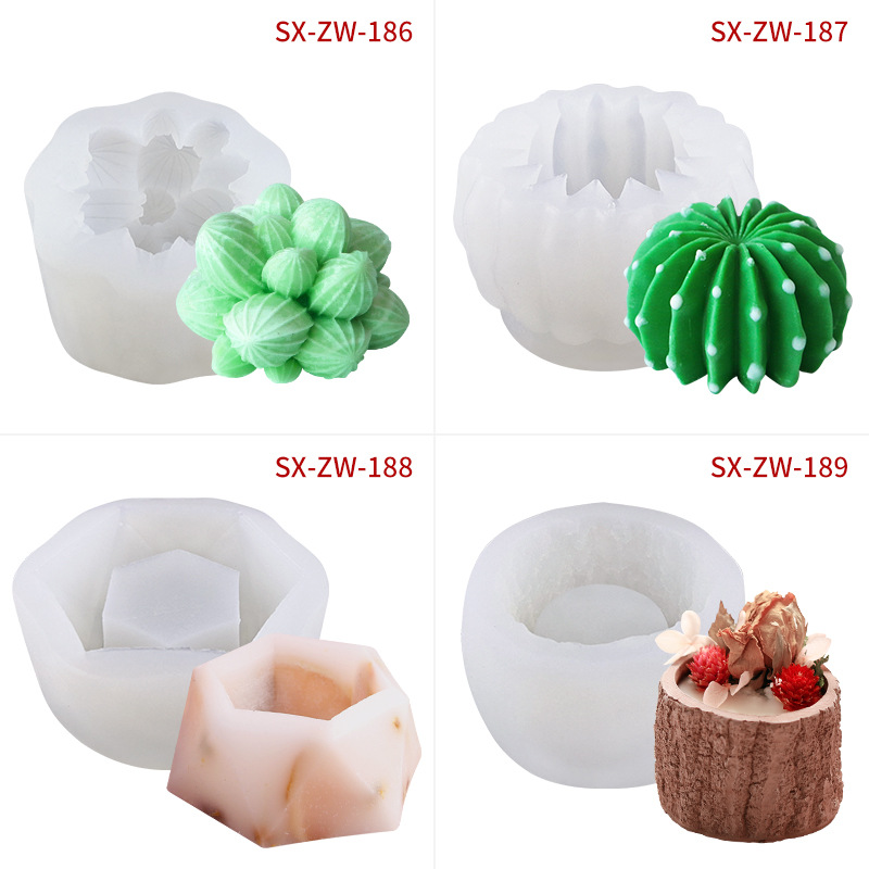 Sanxin Succulent Plant Candle Silicone Mold Diy Aromatherapy Candle Epoxy Handmade Soap Plaster Abrasive Tool Can Be Customized