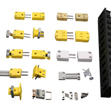 现货欧米伽黄色热电偶连接器K型测温线插头插座SMPW-K-M接插件