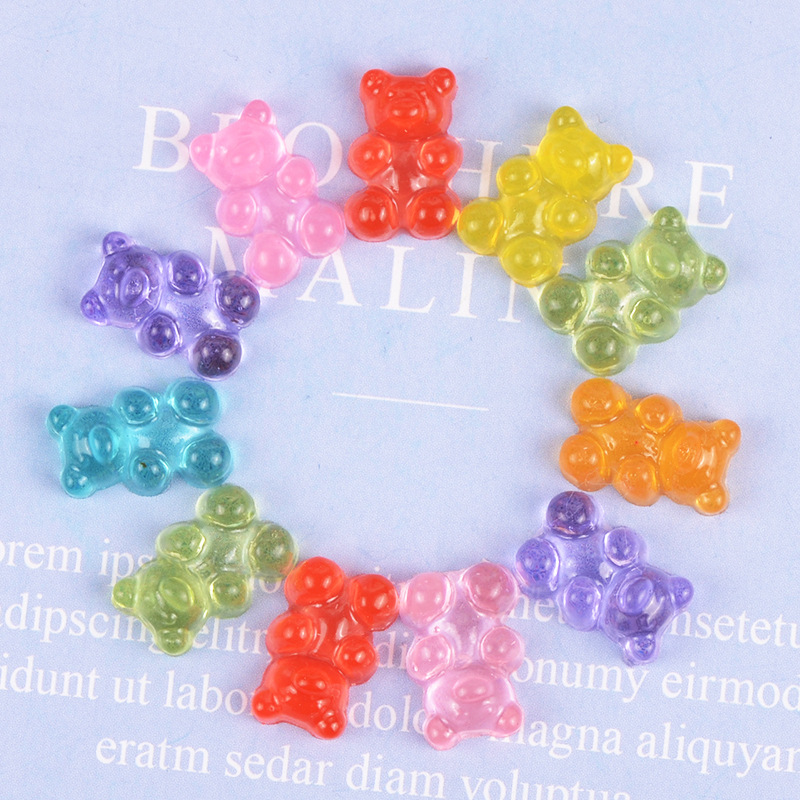 resin simulation transparent soft candy bear epoxy cream glue resin diy accessories ear studs diy material candy toy accessories