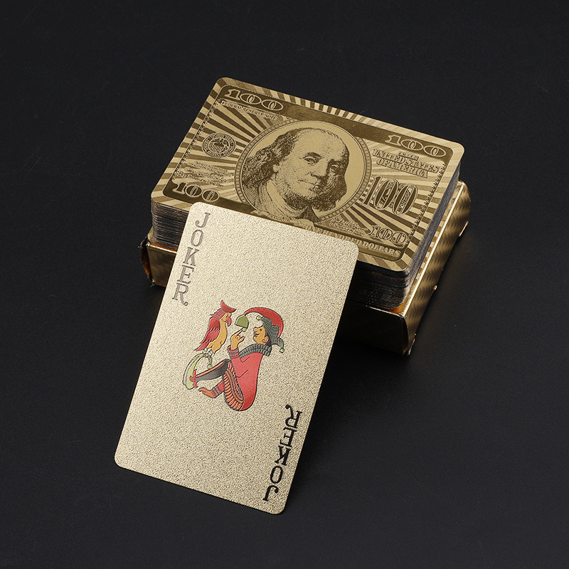 土豪金塑料防水扑克牌 纪念品收藏扑克牌纸牌批发 创意水洗扑克牌