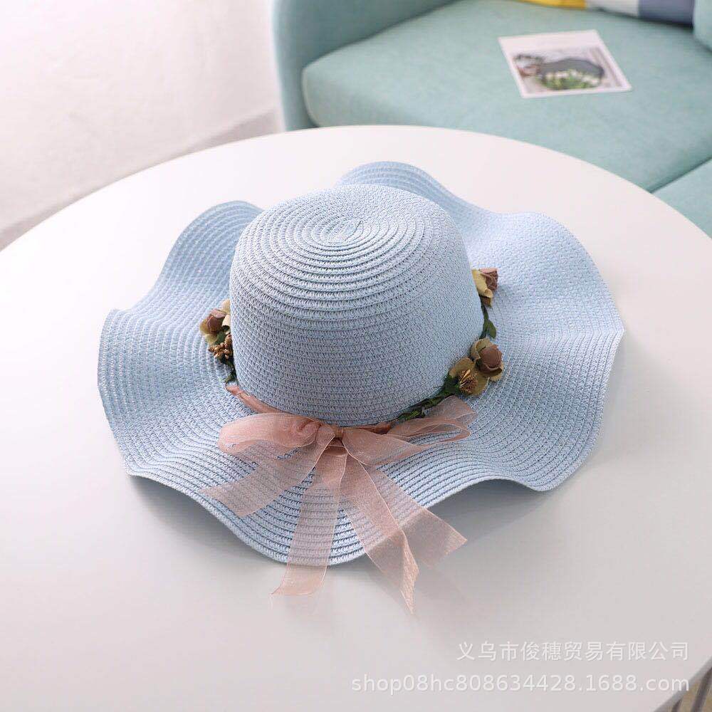 New Straw Hat Parent-Child Seaside All-Match Travel Sun Hat Sun Summer Big Brim Sun-Proof Wholesale Cap Lady Hat