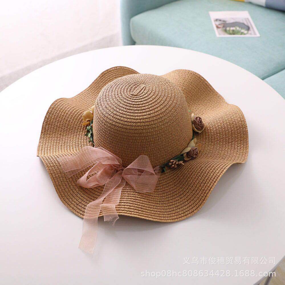 New Straw Hat Parent-Child Seaside All-Match Travel Sun Hat Sun Summer Big Brim Sun-Proof Wholesale Cap Lady Hat