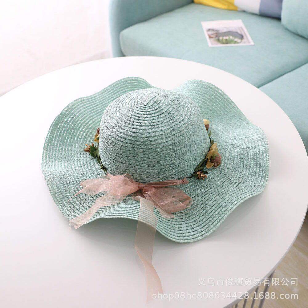 New Straw Hat Parent-Child Seaside All-Match Travel Sun Hat Sun Summer Big Brim Sun-Proof Wholesale Cap Lady Hat