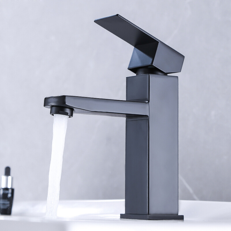 Stainless Steel Paint Square Basin Faucet Household Bathroom Wash Basin Wash Basin Basin Square Faucet Water Tap