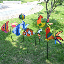 动物园系列鹦鹉蜜蜂火烈鸟立体造型风车儿童玩具楼盘公园户外装饰