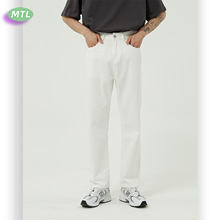 MTLCLOTHES男装| 黑白基本款简约牛仔裤男修身长裤