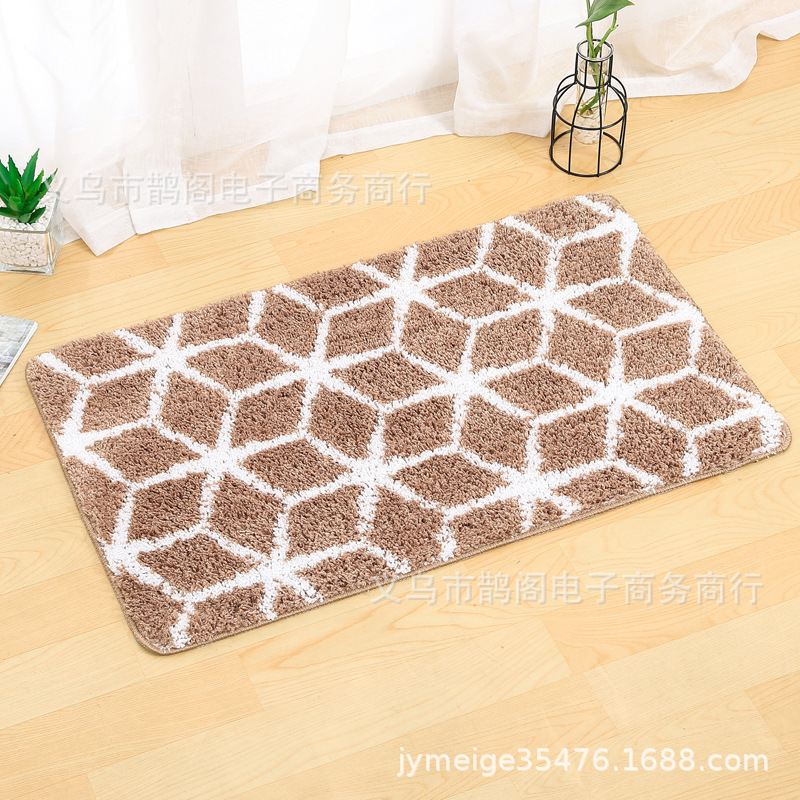 Cross-Border Minimalist Creative Home Ground Mat Entrance Bathroom Absorbent Floor Mat Slip-Resistant Bathtub Carpet Floor Mat Door Mat