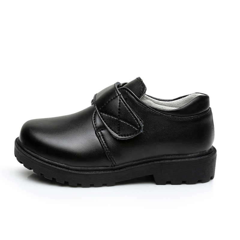 kid shoe Children's Leather Shoes School Shoes Genuine Leather Two-Layer Leather Black Boys Schoolboy Primary and Secondary School Students Performance Ceremonial Shoes