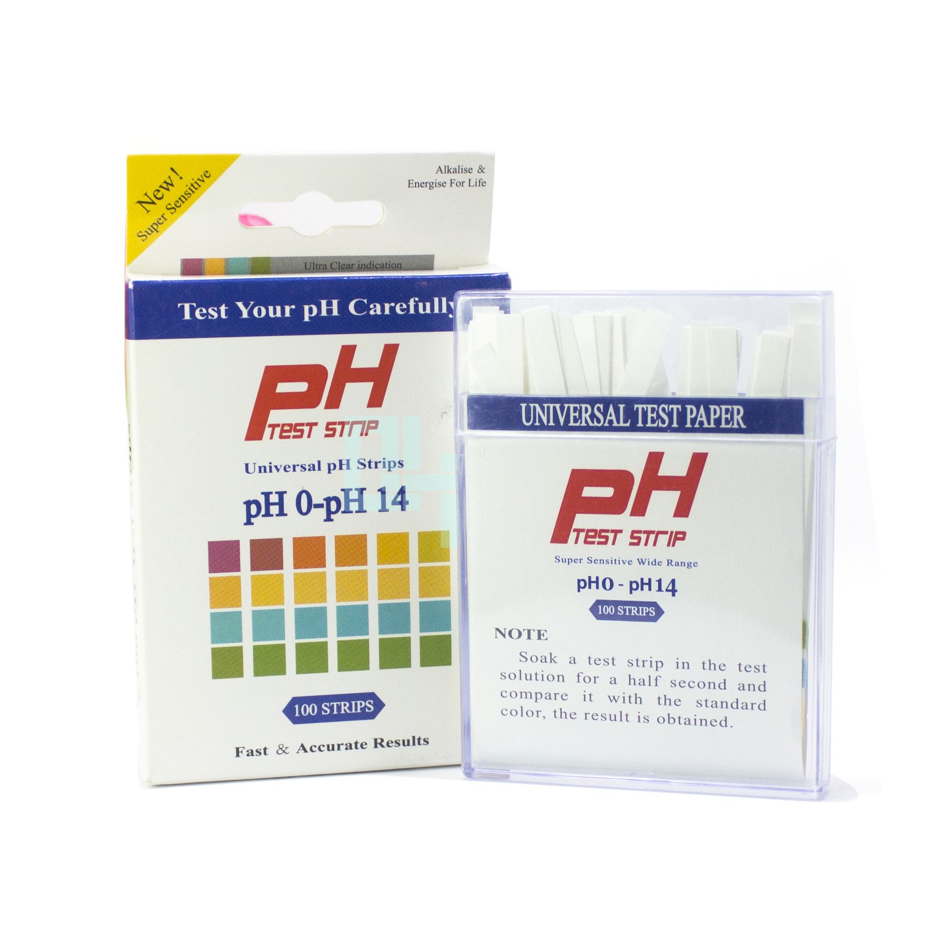 跨境电商酸碱测试0-14四色块广泛ph试纸100条盒装 ph test strips