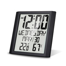 跨境多功能大屏幕挂钟家用创意温湿度计闹钟客厅数显电子数字时钟