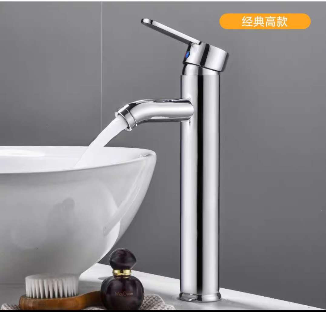 Stainless Steel Hot and Cold Water Faucet European-Style Black Counter Basin Wash Basin Faucet Bathroom Basin Faucet Water Tap