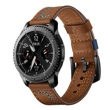 适用三星Galaxy watch/Gear S3智能手表7字线款 头层牛皮真皮表带