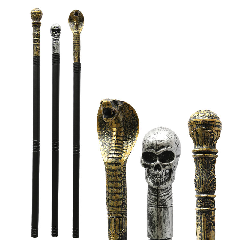 Halloween Truncheon Children's Toy Performance Props King of Egypt Truncheon Snake Head Crutch Skull Truncheon