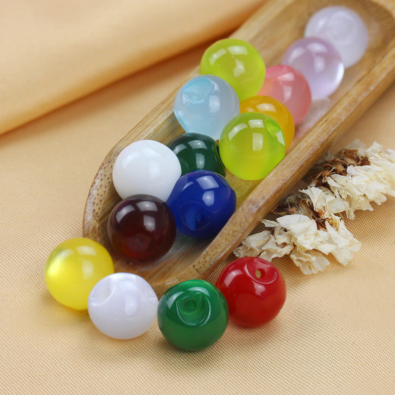 Jade Button Diy Bracelet Cheongsam Chinese Style Buckle Button round Beads Vintage Accessories Accessories Loose Beads Jewelry