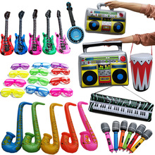 充气音乐气球套装 跨境玩具仿真乐器 充气乐器 pvc充气吉他麦克风