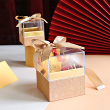 创意亚克力透明喜糖盒欧式婚礼伴手茶叶陈皮礼盒结婚糖果包装盒子
