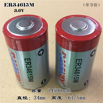 ramway功率型er34615m  3.6v锂亚电池 d型 仪器仪表 水表电表电池